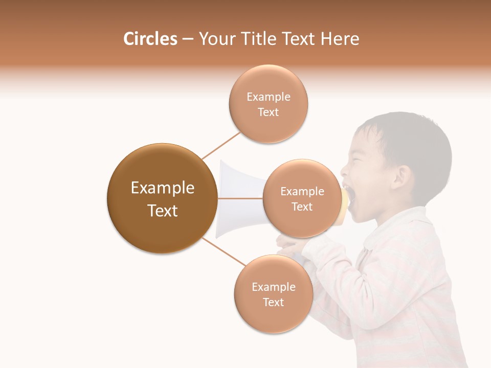 A Young Boy Holding A Yellow And White Megaphone PowerPoint Template