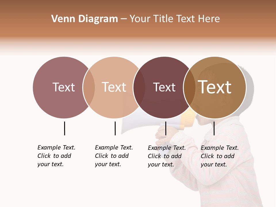 A Young Boy Holding A Yellow And White Megaphone PowerPoint Template