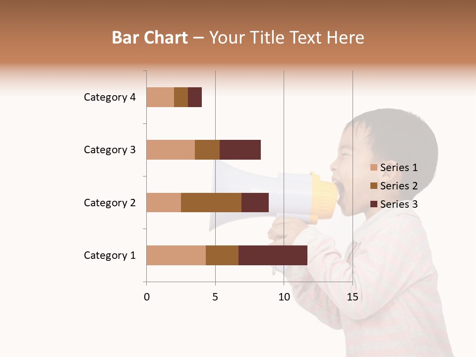 A Young Boy Holding A Yellow And White Megaphone PowerPoint Template