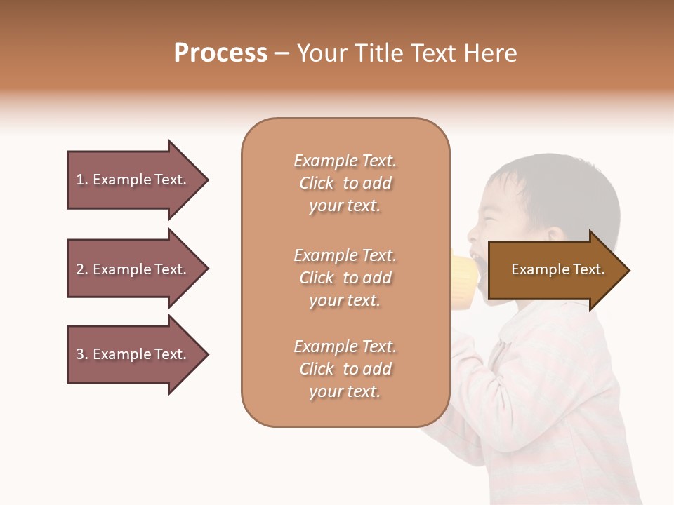 A Young Boy Holding A Yellow And White Megaphone PowerPoint Template