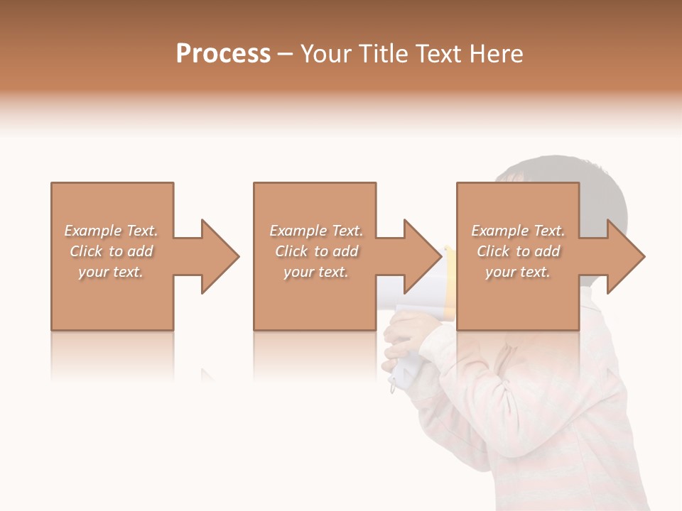 A Young Boy Holding A Yellow And White Megaphone PowerPoint Template