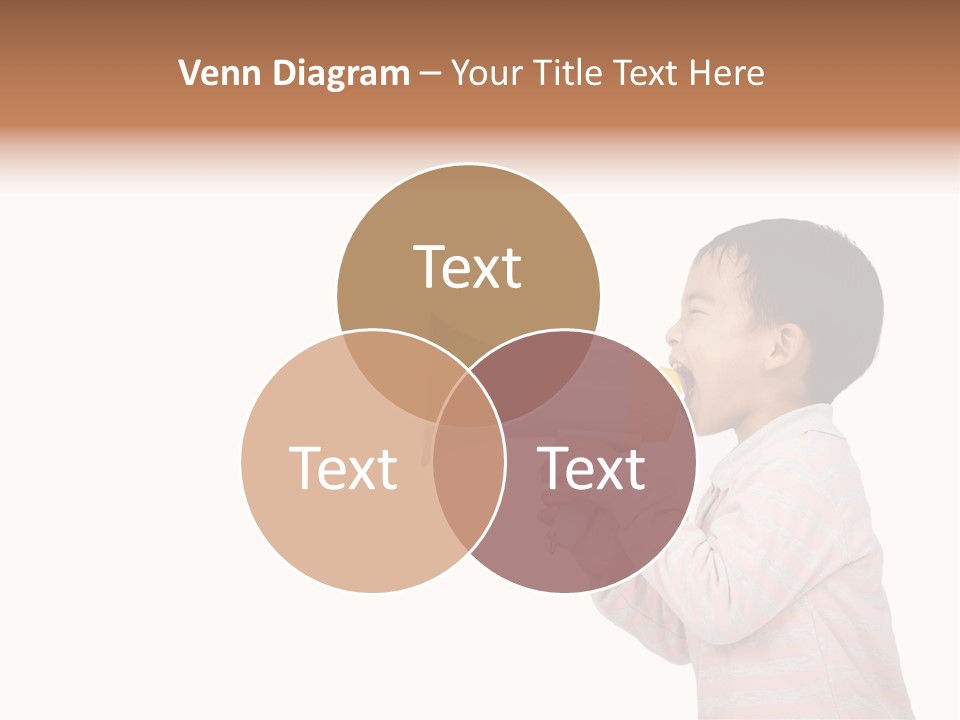 A Young Boy Holding A Yellow And White Megaphone PowerPoint Template