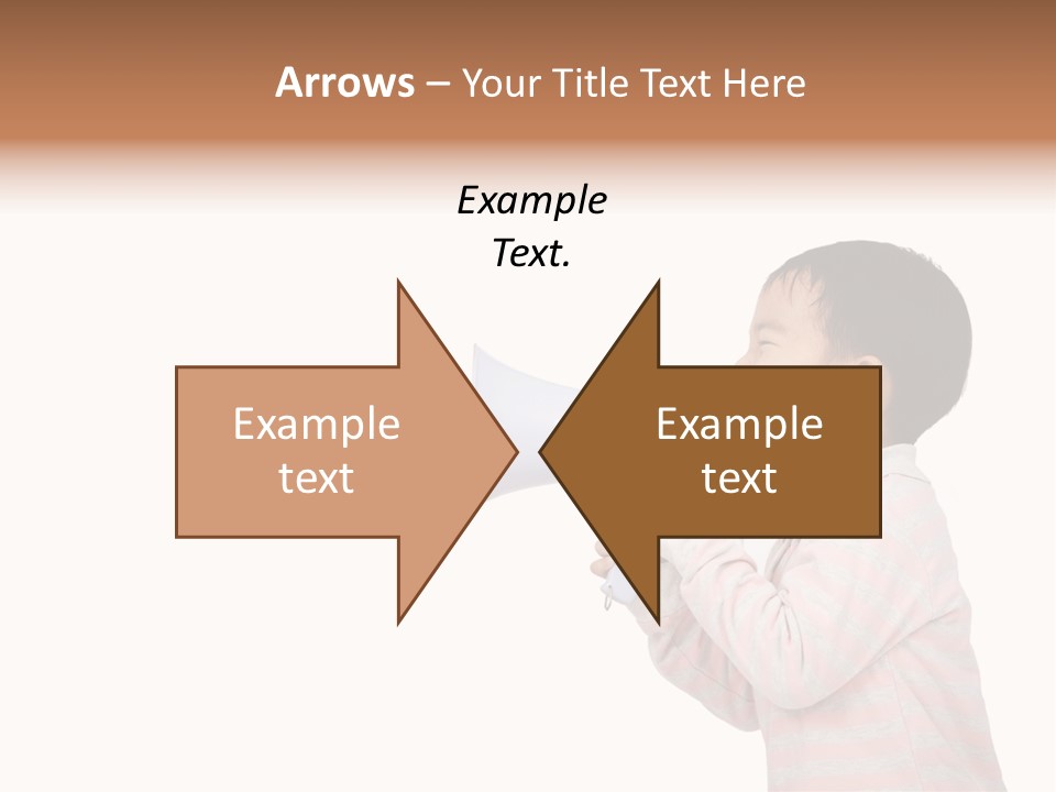 A Young Boy Holding A Yellow And White Megaphone PowerPoint Template