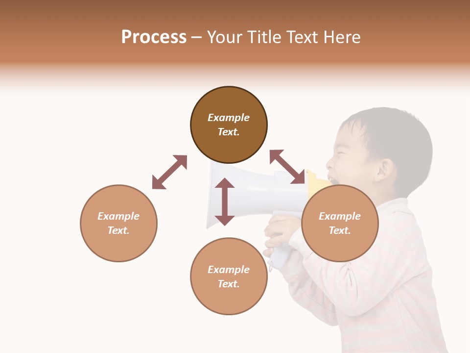 A Young Boy Holding A Yellow And White Megaphone PowerPoint Template