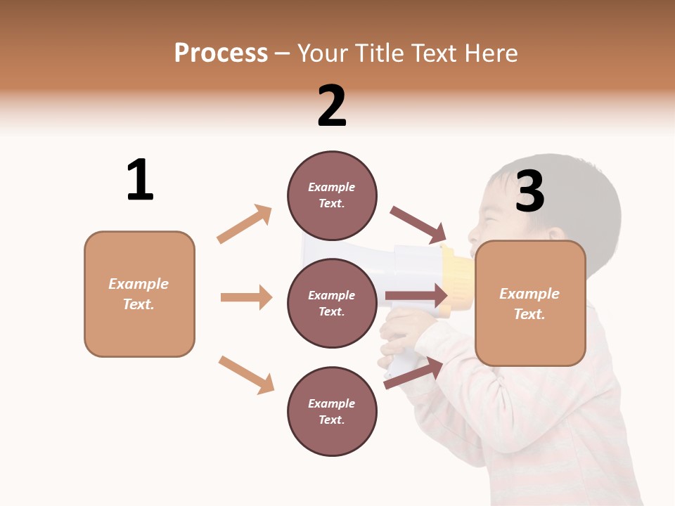 A Young Boy Holding A Yellow And White Megaphone PowerPoint Template