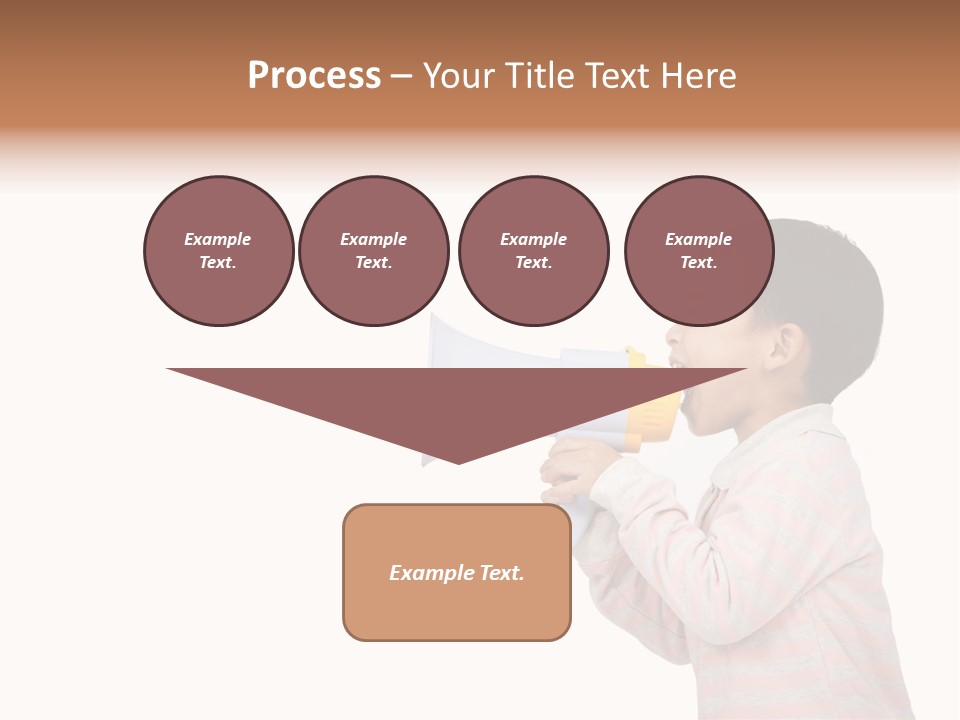 A Young Boy Holding A Yellow And White Megaphone PowerPoint Template