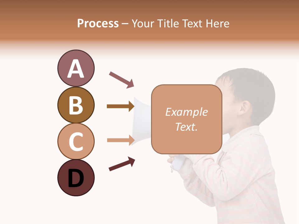 A Young Boy Holding A Yellow And White Megaphone PowerPoint Template