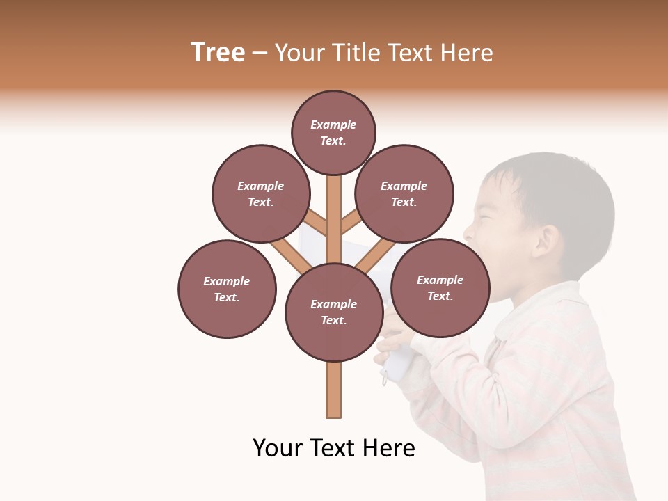 A Young Boy Holding A Yellow And White Megaphone PowerPoint Template