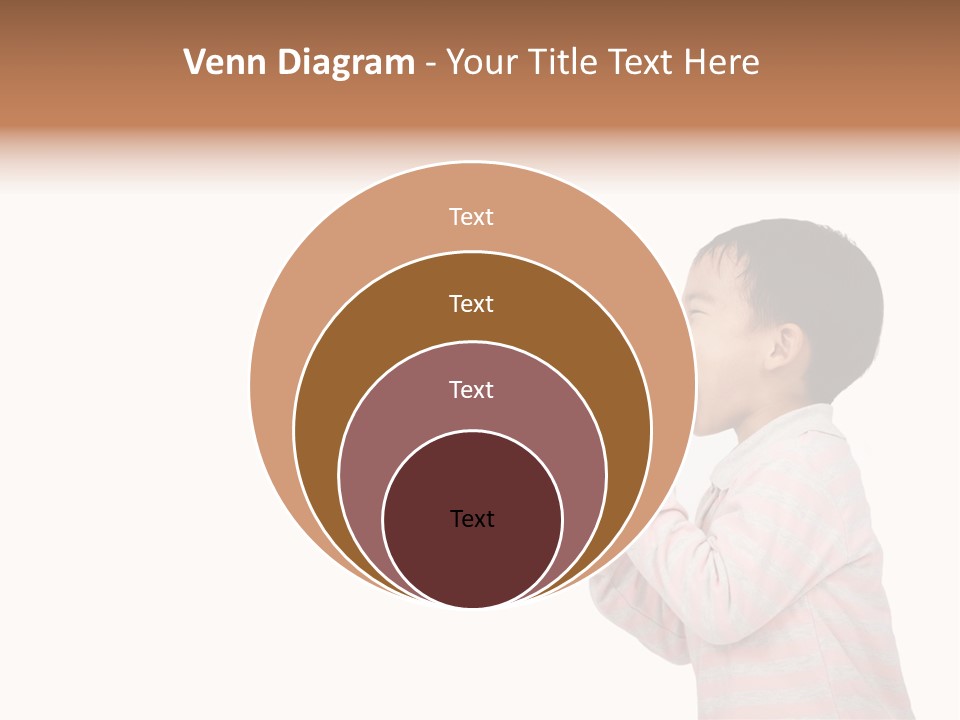 A Young Boy Holding A Yellow And White Megaphone PowerPoint Template