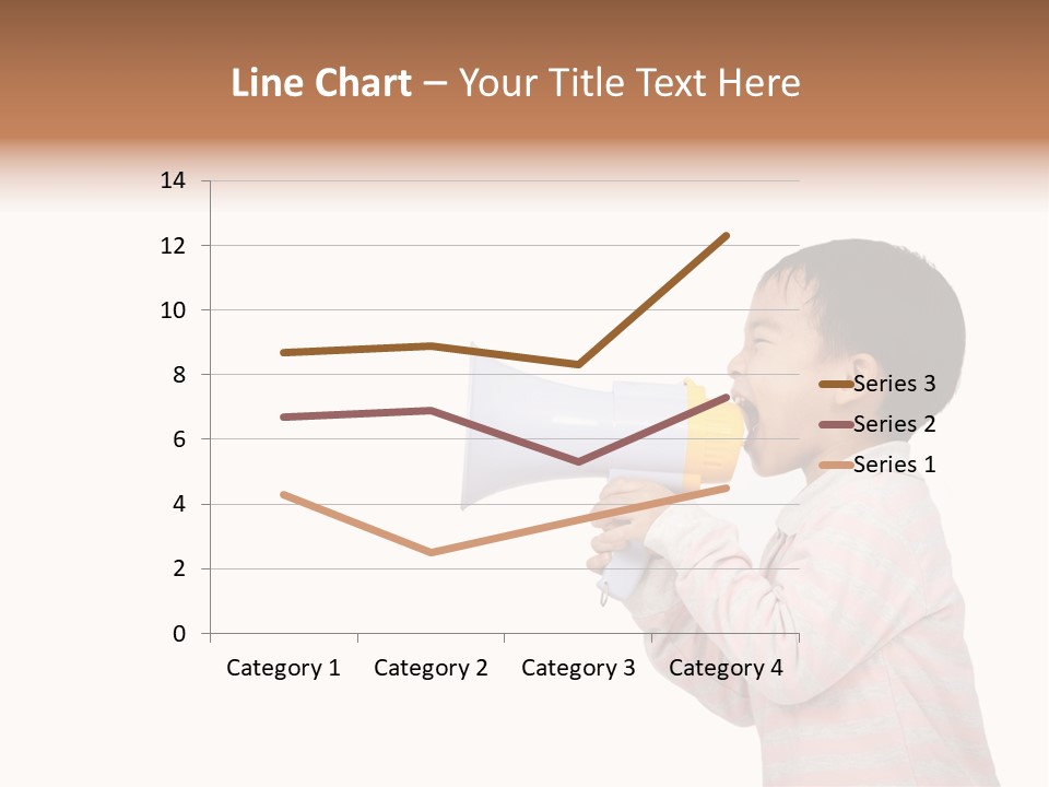A Young Boy Holding A Yellow And White Megaphone PowerPoint Template
