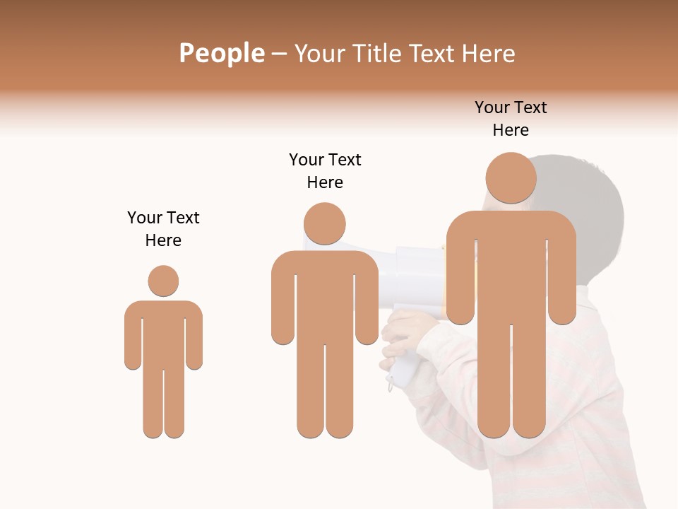 A Young Boy Holding A Yellow And White Megaphone PowerPoint Template