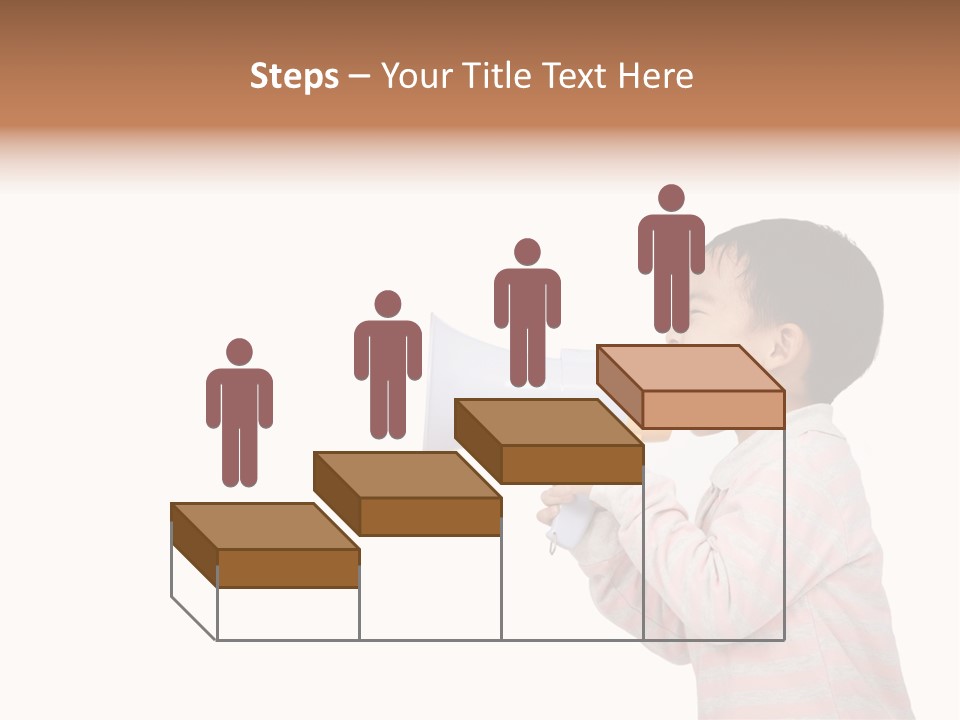 A Young Boy Holding A Yellow And White Megaphone PowerPoint Template
