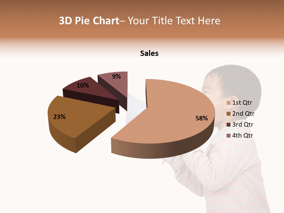A Young Boy Holding A Yellow And White Megaphone PowerPoint Template
