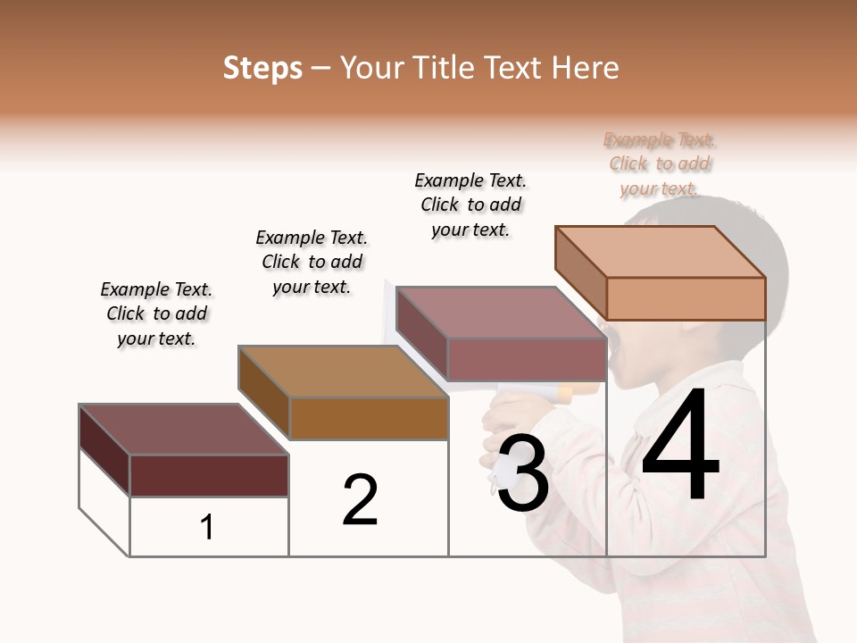 A Young Boy Holding A Yellow And White Megaphone PowerPoint Template