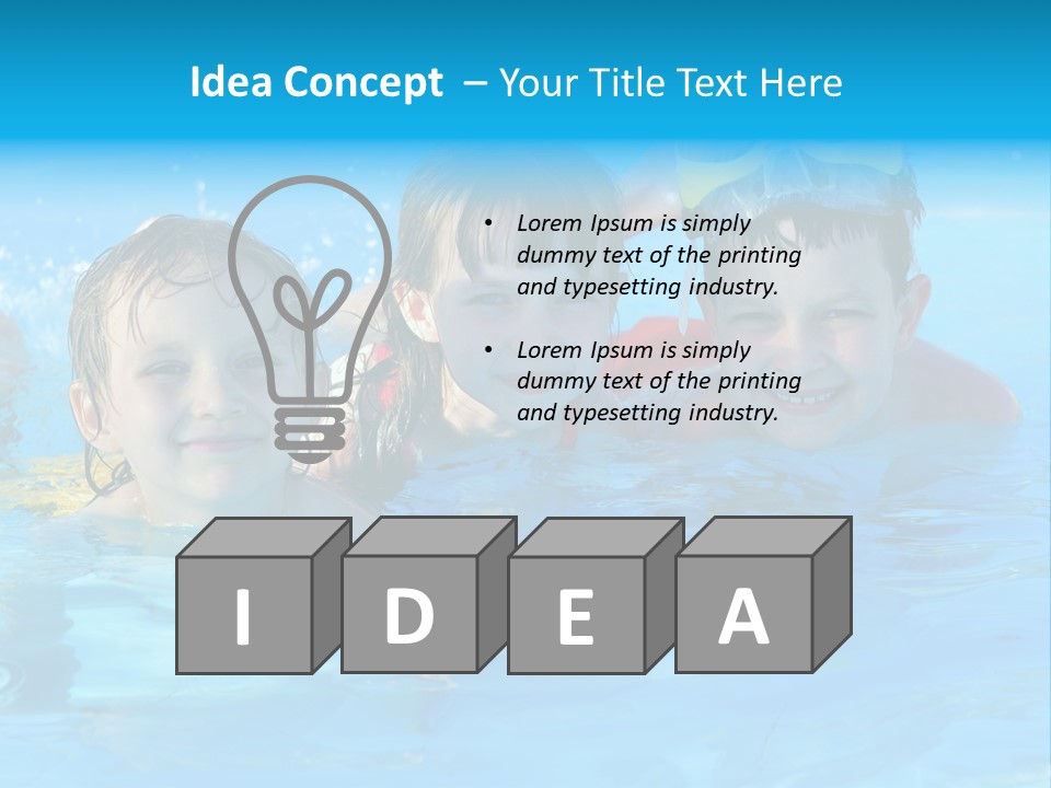 Pool Smile Leisure PowerPoint Template