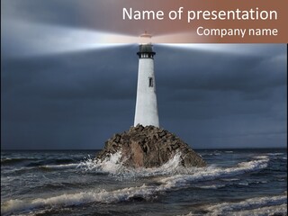 Sailing Atlantic Cliff PowerPoint Template
