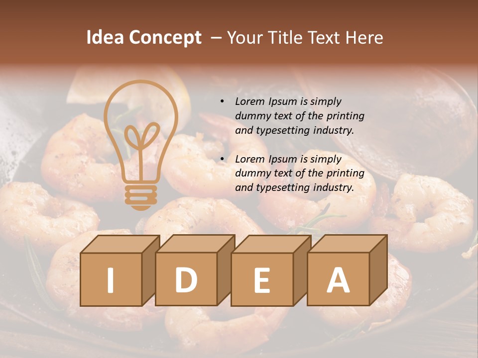 White Lemon Prawn PowerPoint Template