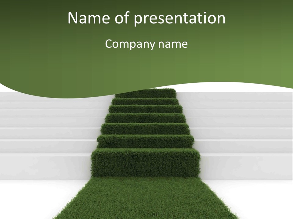 A Set Of Steps Leading Up To The Top Of A Hill PowerPoint Template