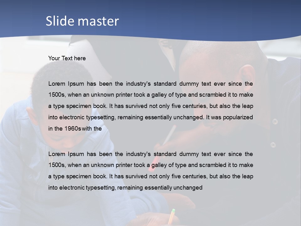 A Woman And Two Children Are Looking At A Piece Of Paper PowerPoint Template