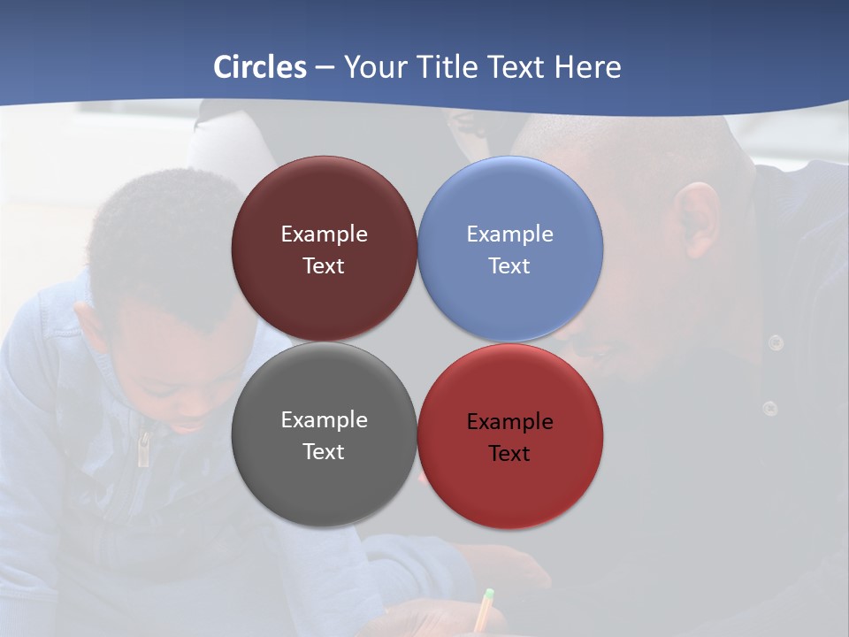 A Woman And Two Children Are Looking At A Piece Of Paper PowerPoint Template