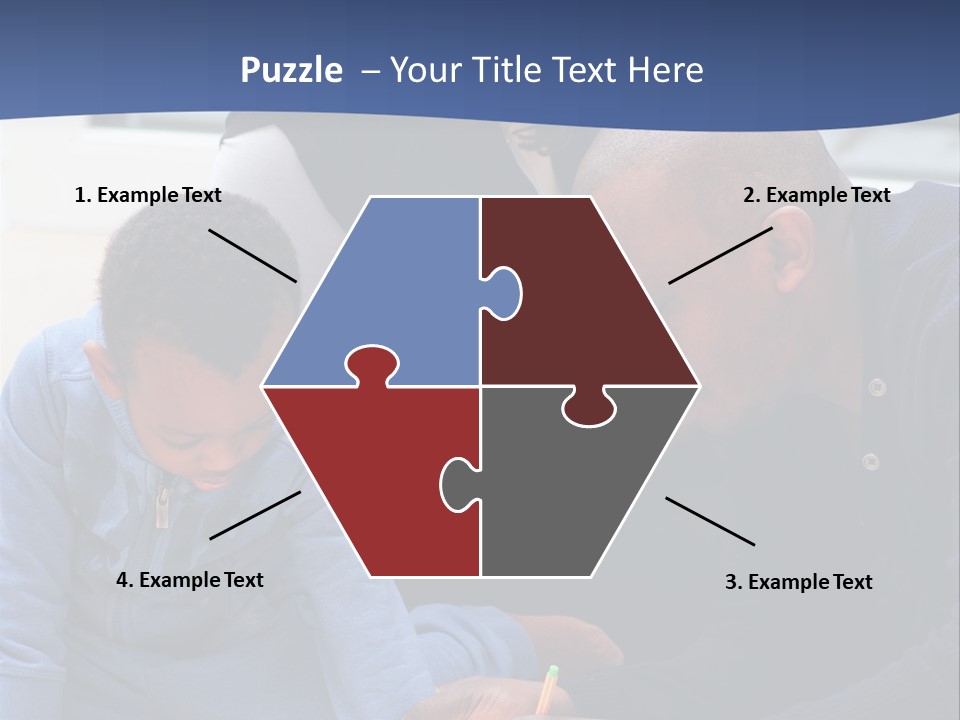 A Woman And Two Children Are Looking At A Piece Of Paper PowerPoint Template