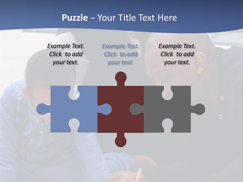 A Woman And Two Children Are Looking At A Piece Of Paper PowerPoint Template