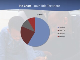 A Woman And Two Children Are Looking At A Piece Of Paper PowerPoint Template