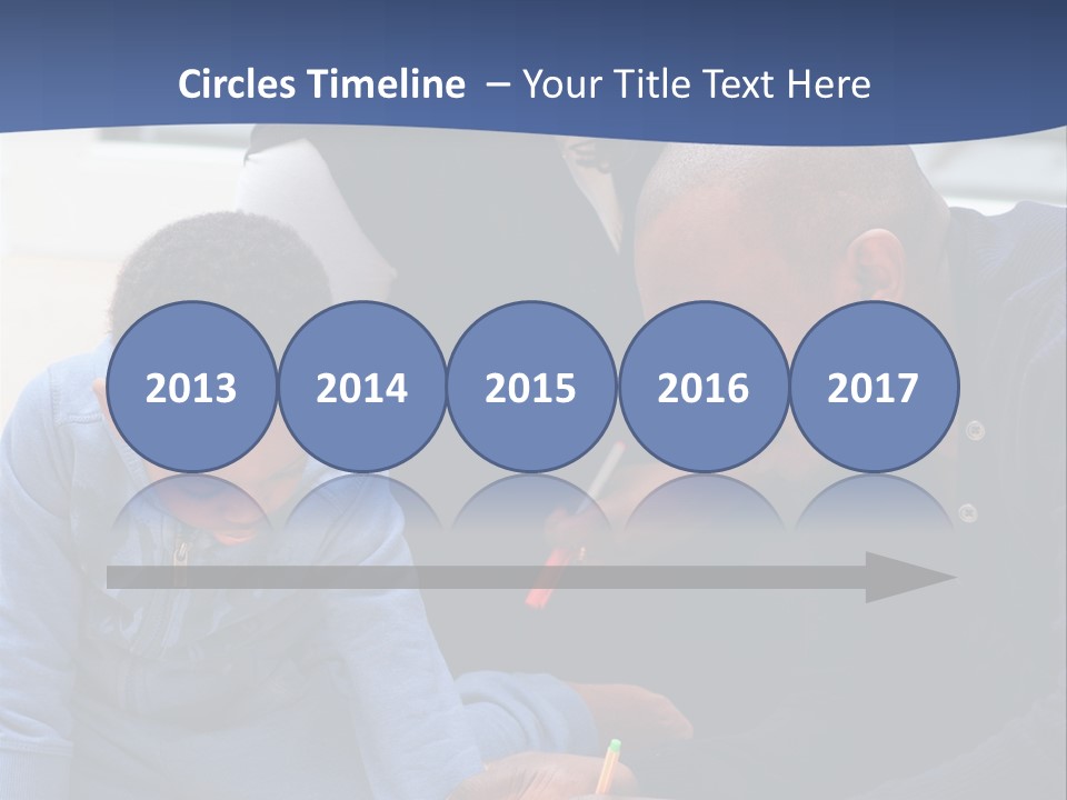 A Woman And Two Children Are Looking At A Piece Of Paper PowerPoint Template