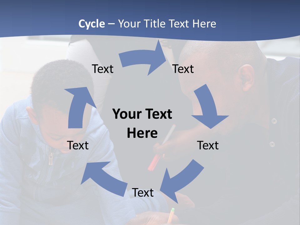 A Woman And Two Children Are Looking At A Piece Of Paper PowerPoint Template