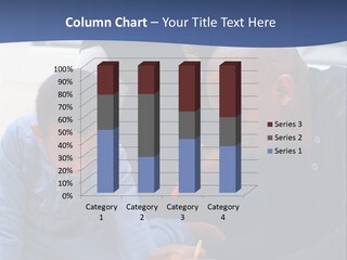 A Woman And Two Children Are Looking At A Piece Of Paper PowerPoint Template