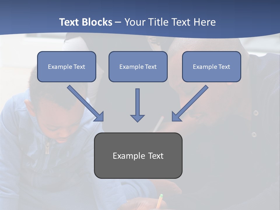 A Woman And Two Children Are Looking At A Piece Of Paper PowerPoint Template