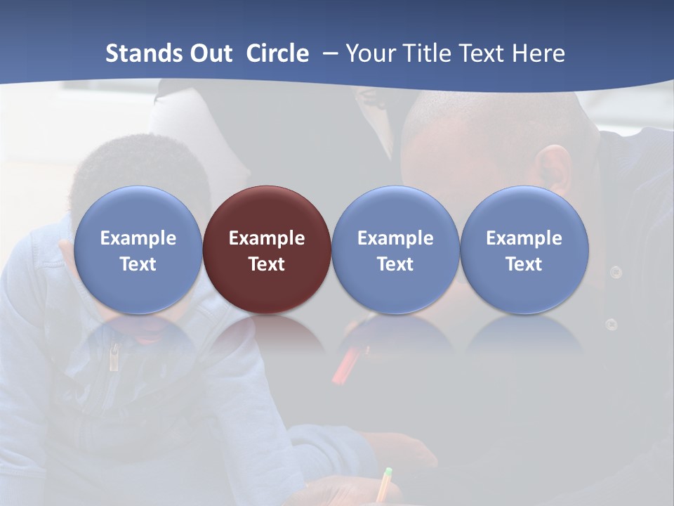 A Woman And Two Children Are Looking At A Piece Of Paper PowerPoint Template