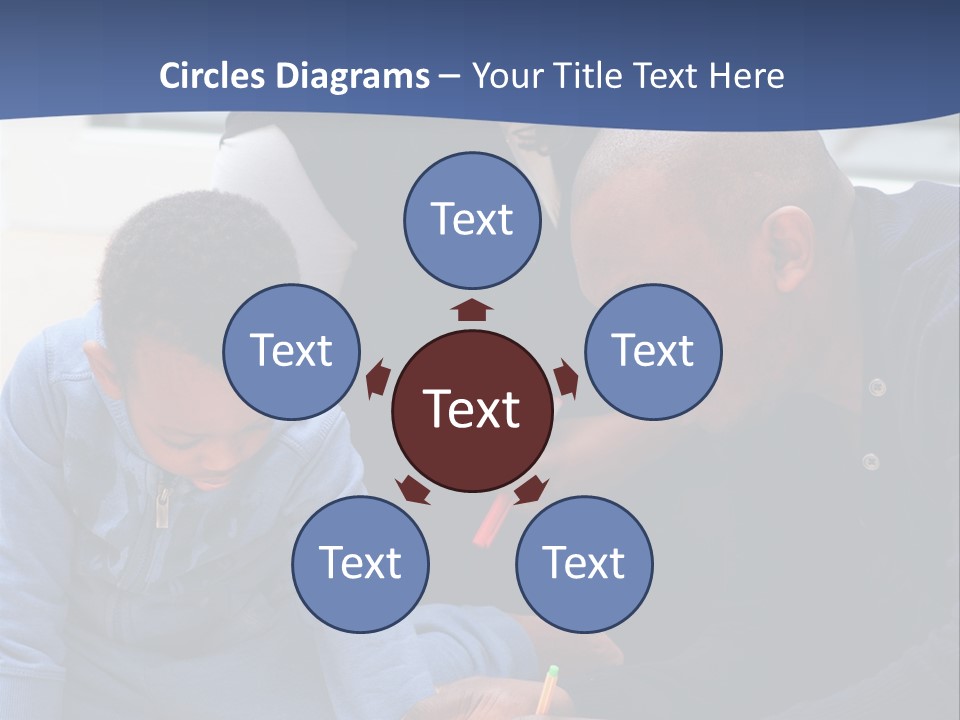 A Woman And Two Children Are Looking At A Piece Of Paper PowerPoint Template