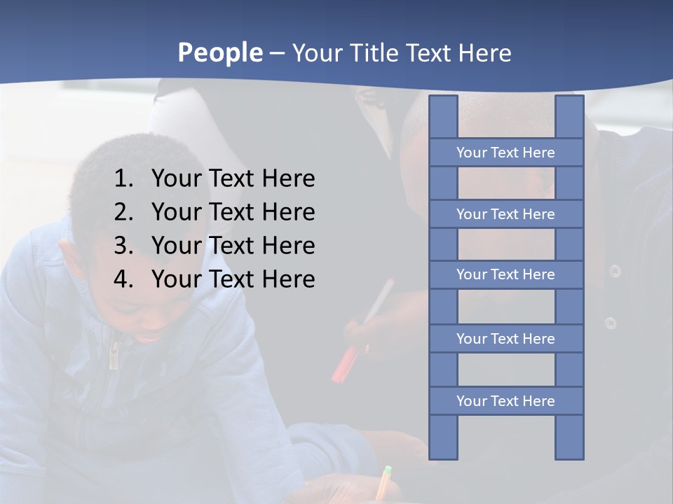 A Woman And Two Children Are Looking At A Piece Of Paper PowerPoint Template