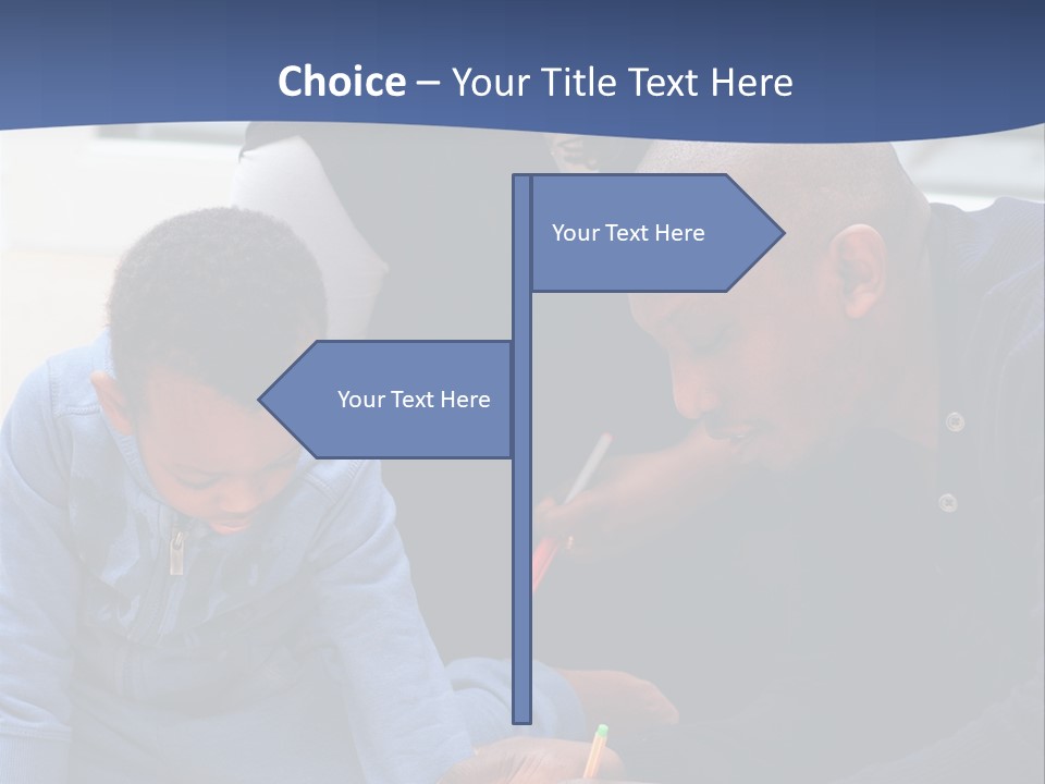 A Woman And Two Children Are Looking At A Piece Of Paper PowerPoint Template