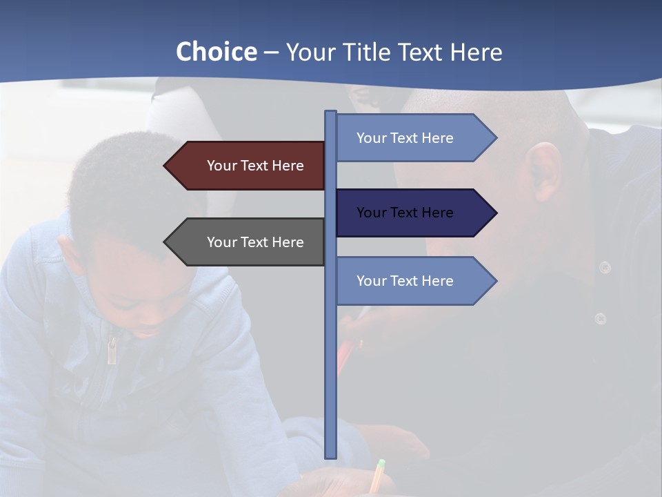 A Woman And Two Children Are Looking At A Piece Of Paper PowerPoint Template