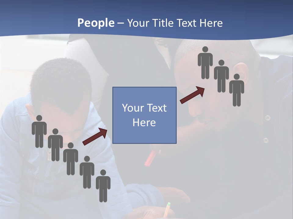 A Woman And Two Children Are Looking At A Piece Of Paper PowerPoint Template