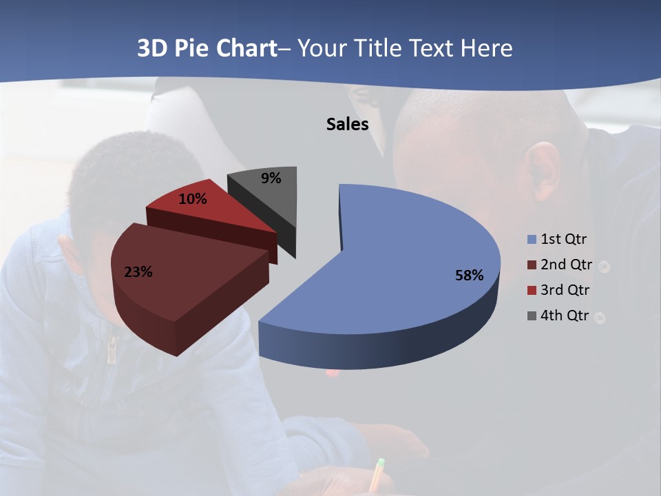 A Woman And Two Children Are Looking At A Piece Of Paper PowerPoint Template