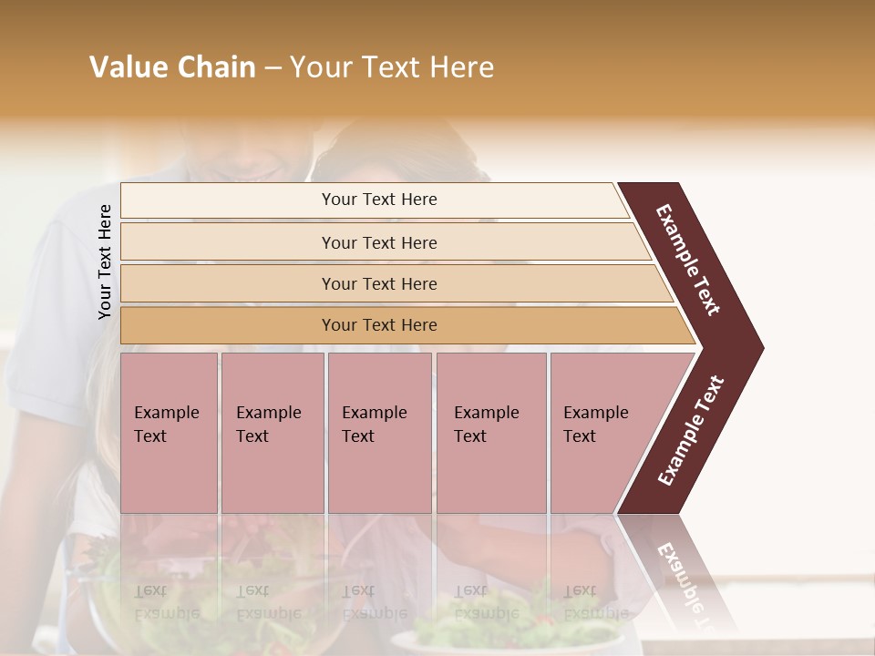 A Man And Woman With A Child Eating Salad PowerPoint Template