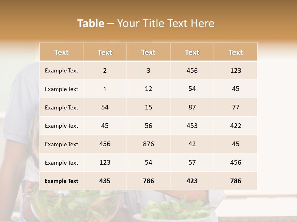 A Man And Woman With A Child Eating Salad PowerPoint Template