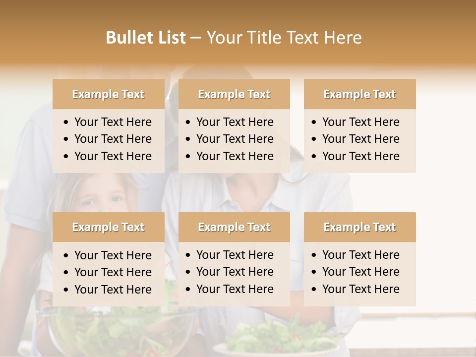 A Man And Woman With A Child Eating Salad PowerPoint Template