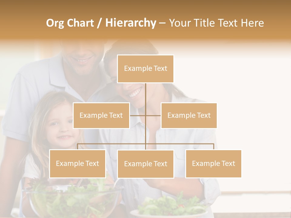 A Man And Woman With A Child Eating Salad PowerPoint Template