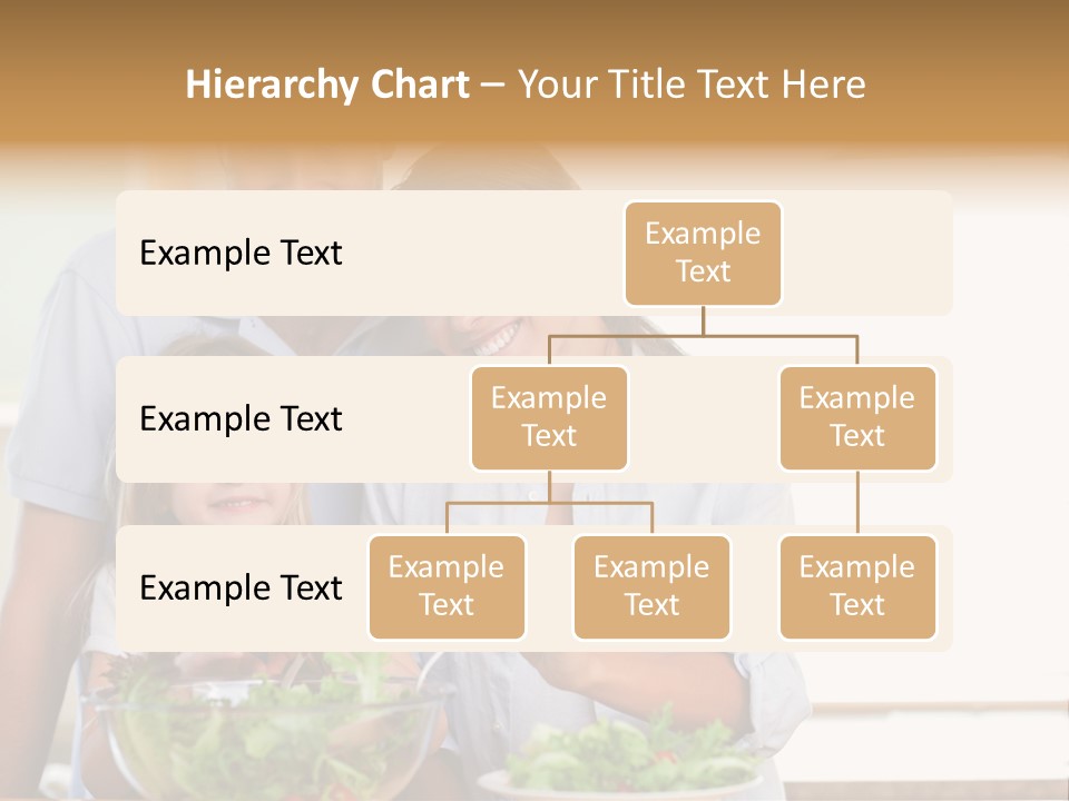 A Man And Woman With A Child Eating Salad PowerPoint Template