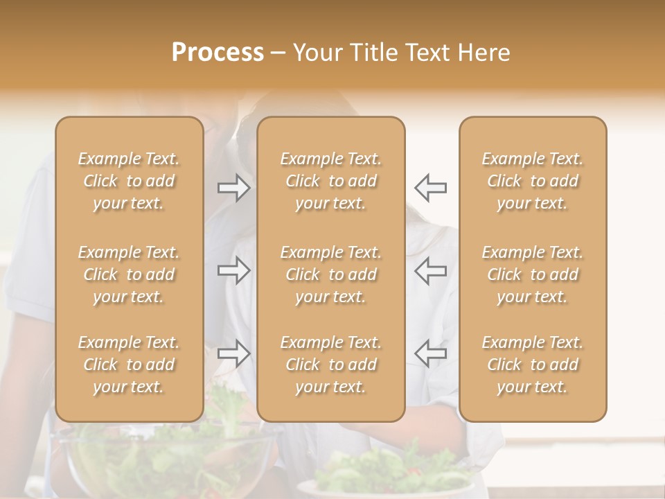 A Man And Woman With A Child Eating Salad PowerPoint Template