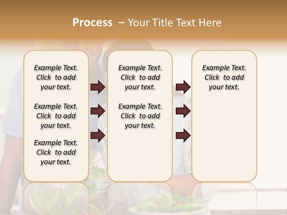 A Man And Woman With A Child Eating Salad PowerPoint Template
