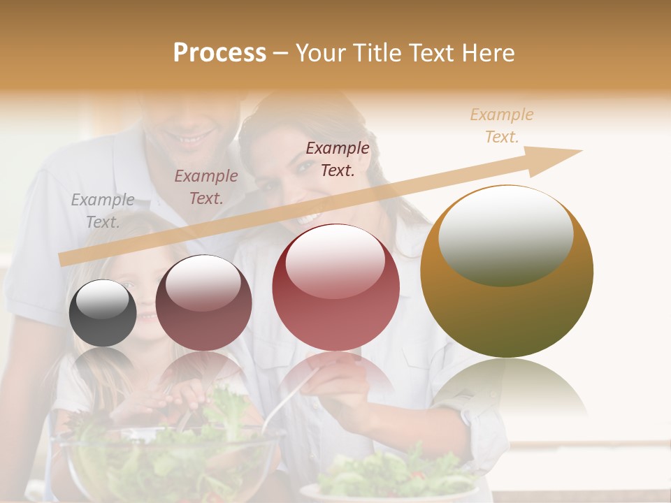 A Man And Woman With A Child Eating Salad PowerPoint Template