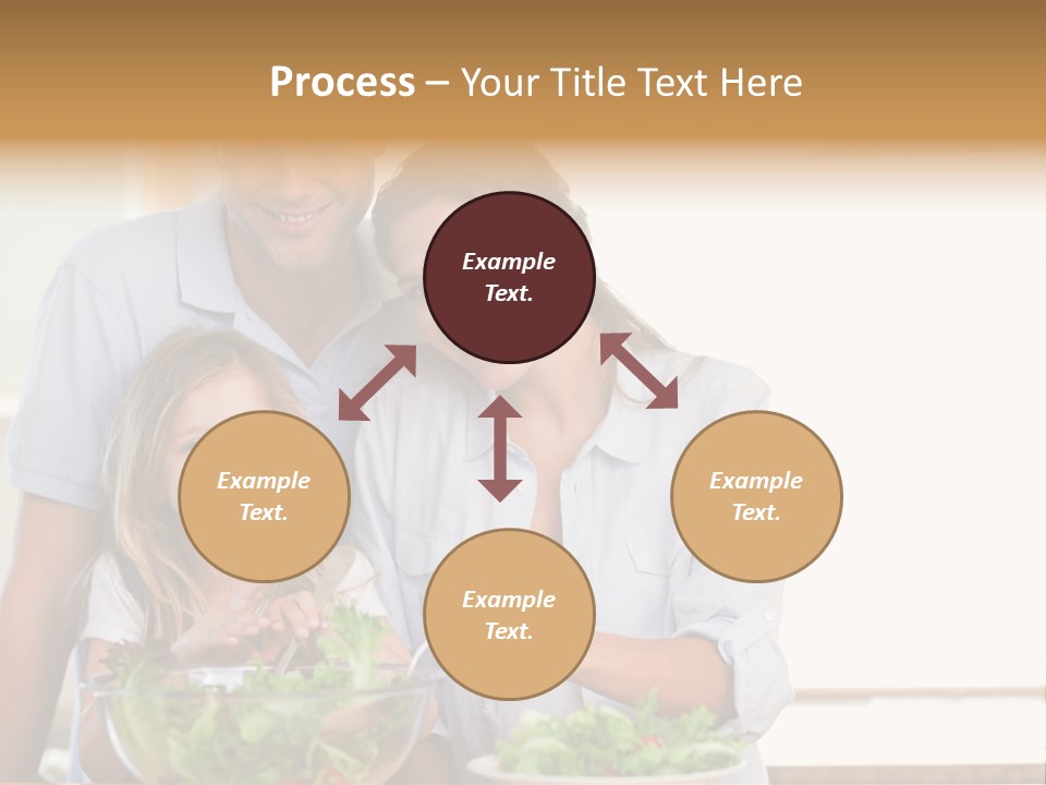 A Man And Woman With A Child Eating Salad PowerPoint Template