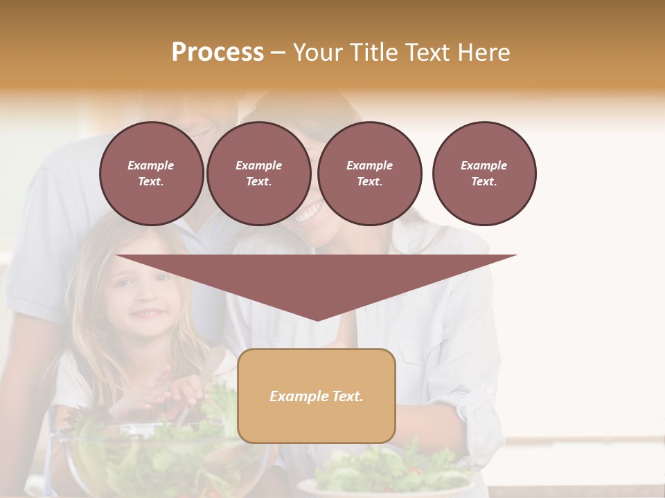 A Man And Woman With A Child Eating Salad PowerPoint Template