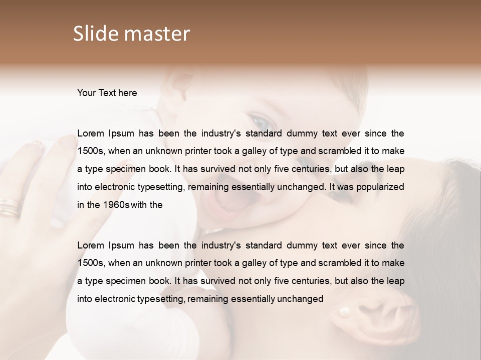 A Woman Holding A Baby In Her Arms PowerPoint Template