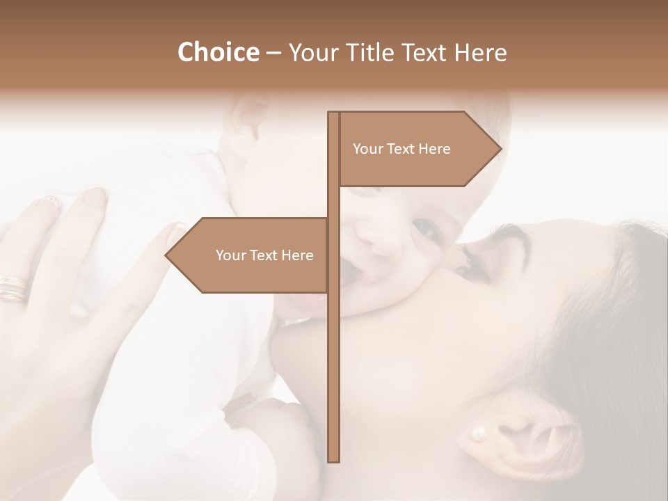 A Woman Holding A Baby In Her Arms PowerPoint Template